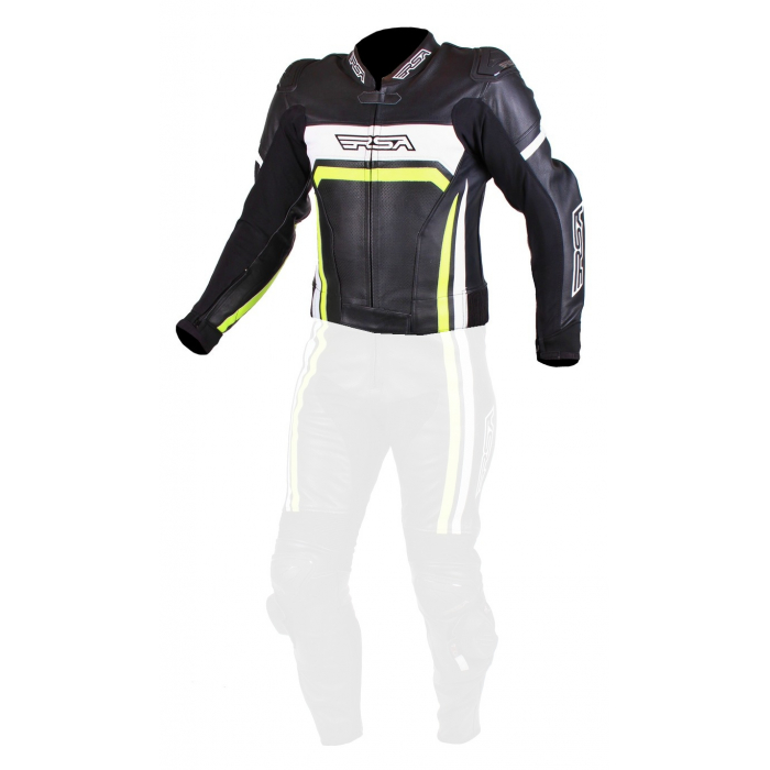 Pánska bunda na motorku RSA Virus čierno-bielo-fluo žltá vypredaj výpredaj